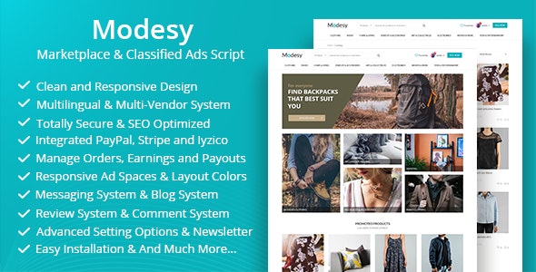 Modesy v1.9.1 NULLED – script online store and message board
