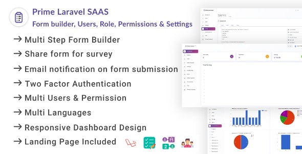 Prime Laravel Saas v1.0.2 – Form builder, Users, Role, Permissions & SettingsPrime Laravel Saas v1.0.2 – Form builder, Users, Role, Permissions & Settings